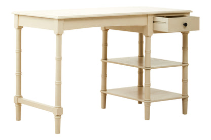 Cambridge Ivory Desk with Drawer and Shelves