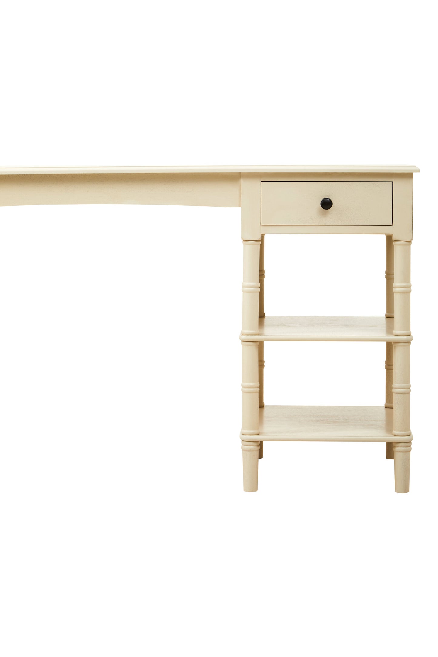 Cambridge Ivory Desk with Drawer and Shelves