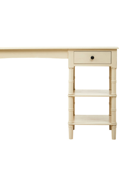 Cambridge Ivory Desk with Drawer and Shelves