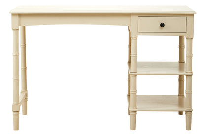 Cambridge Ivory Desk with Drawer and Shelves
