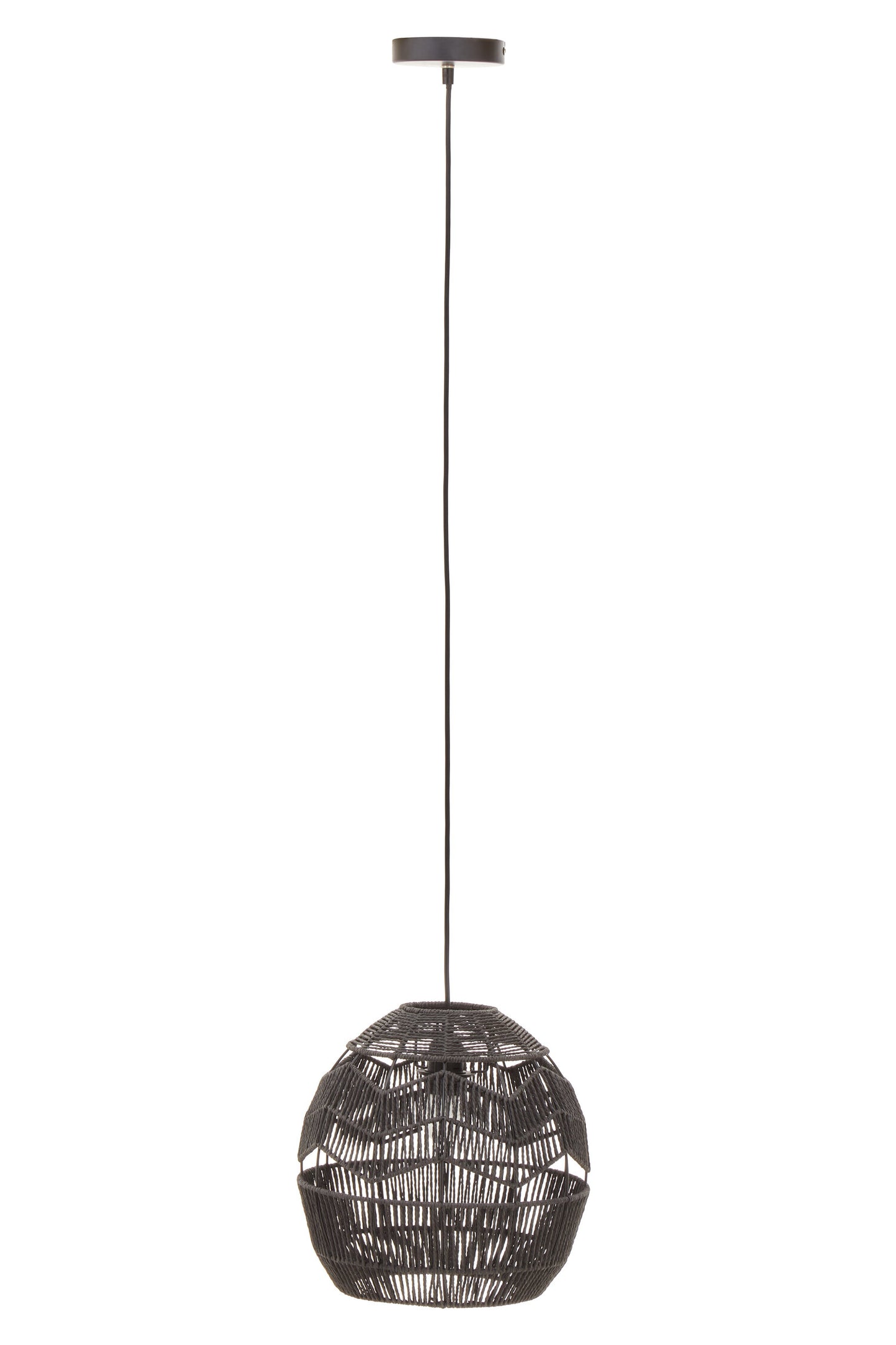 Tropical Black Paper Rope Pendant Light