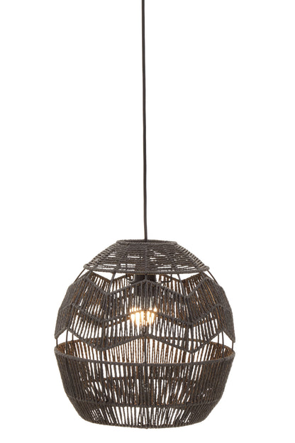 Tropical Black Paper Rope Pendant Light