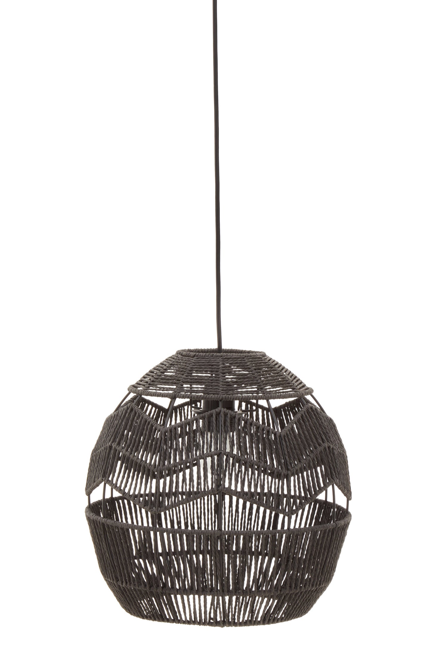 Tropical Black Paper Rope Pendant Light