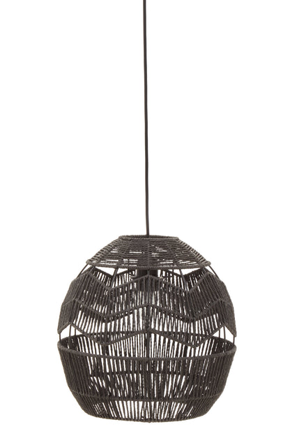 Tropical Black Paper Rope Pendant Light