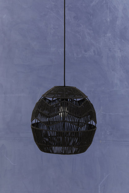 Tropical Black Paper Rope Pendant Light