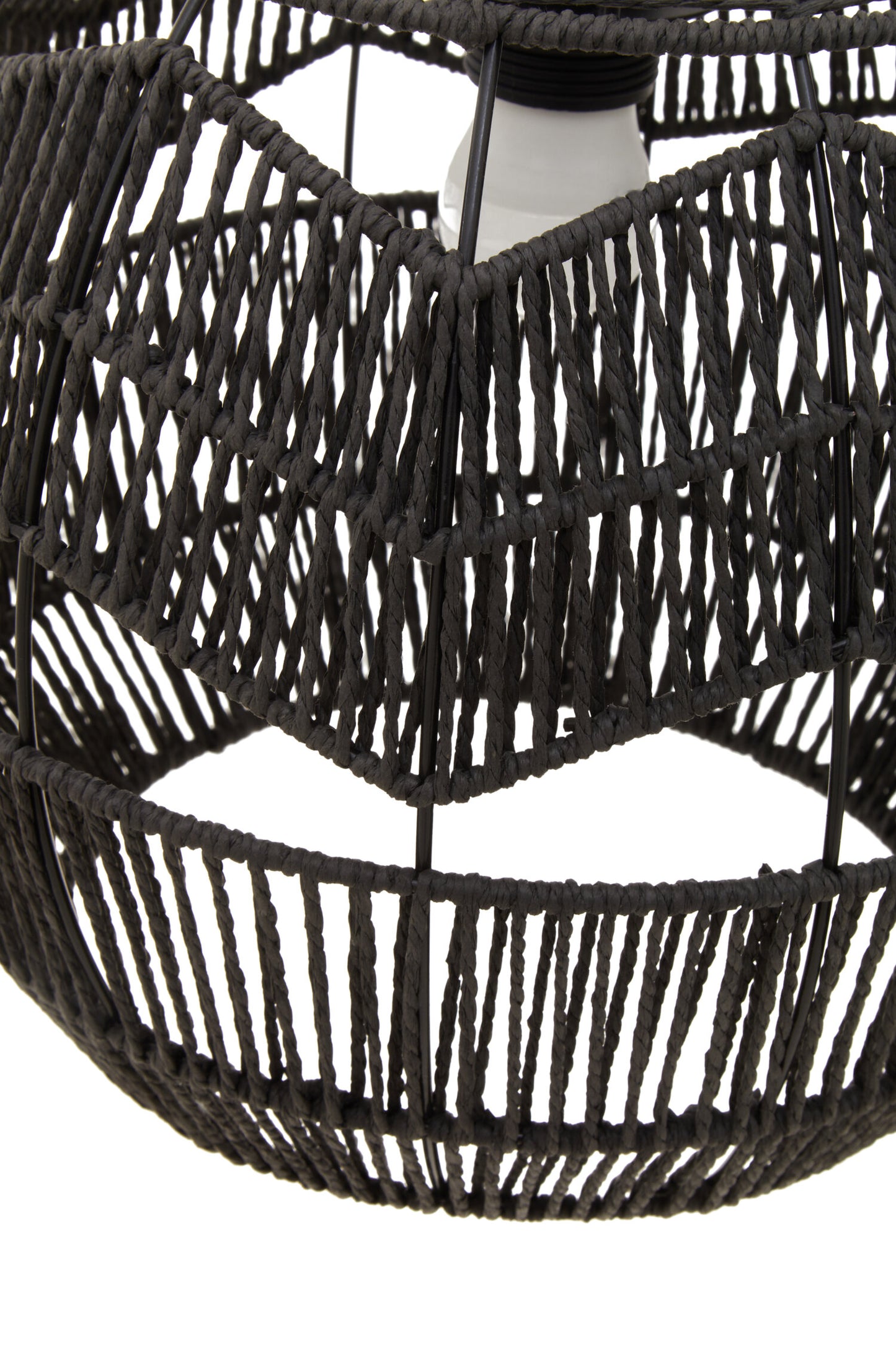 Tropical Black Paper Rope Pendant Light