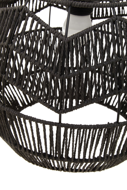 Tropical Black Paper Rope Pendant Light