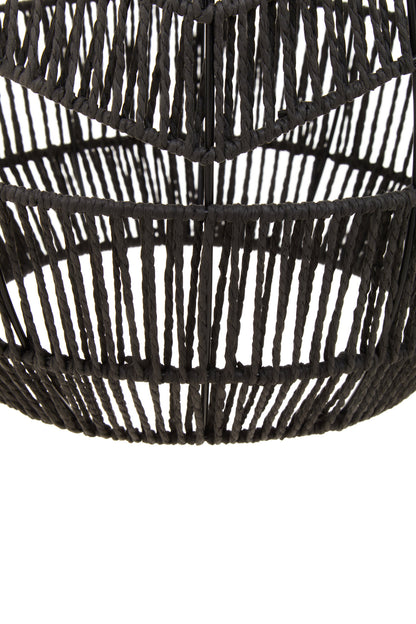 Tropical Black Paper Rope Pendant Light
