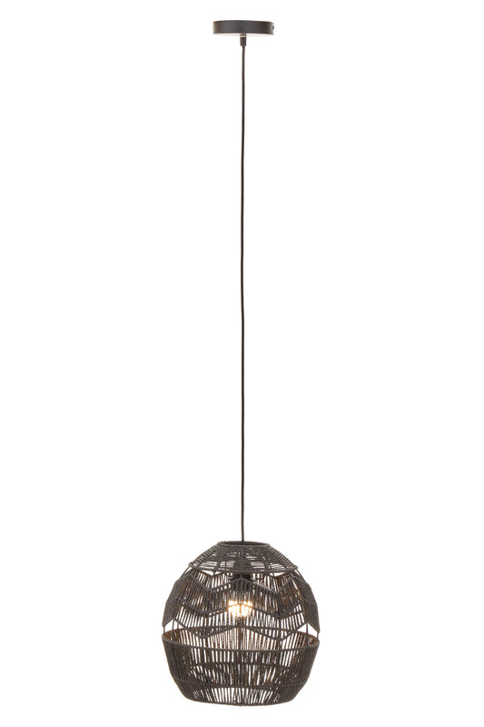 Tropical Black Paper Rope Pendant Light
