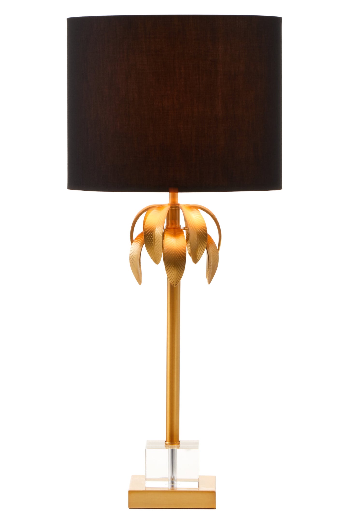 Saharagold Industrial Finish Palm Tree Design Table Lamp | Bali & Blue