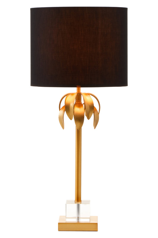 Saharagold Industrial Finish Palm Tree Design Table Lamp | Bali & Blue