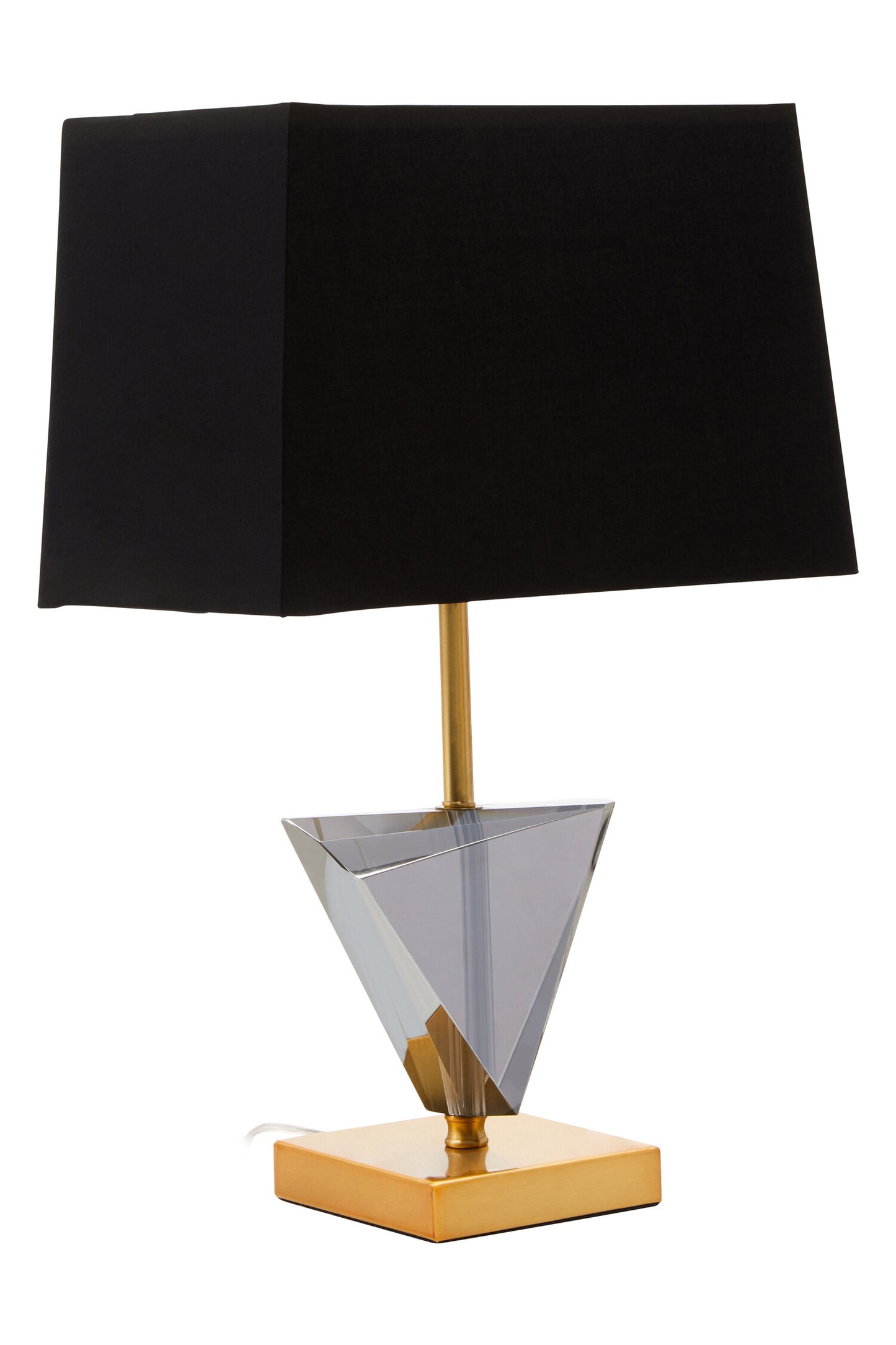 Jessie Industrial Smoked Crystal Table Lamp with Gold Metal