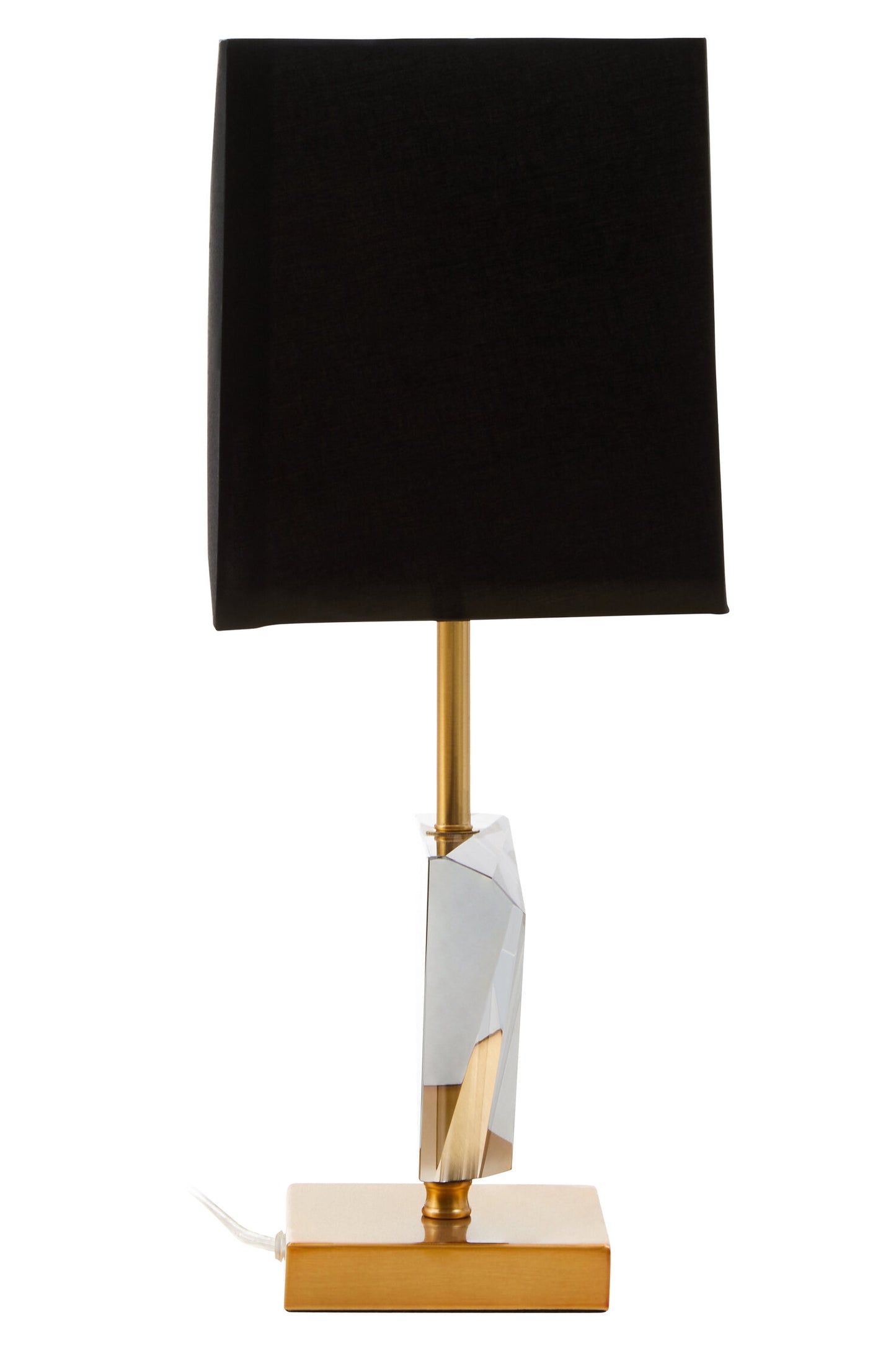 Jessie Industrial Smoked Crystal Table Lamp with Gold Metal | Bali & Blue