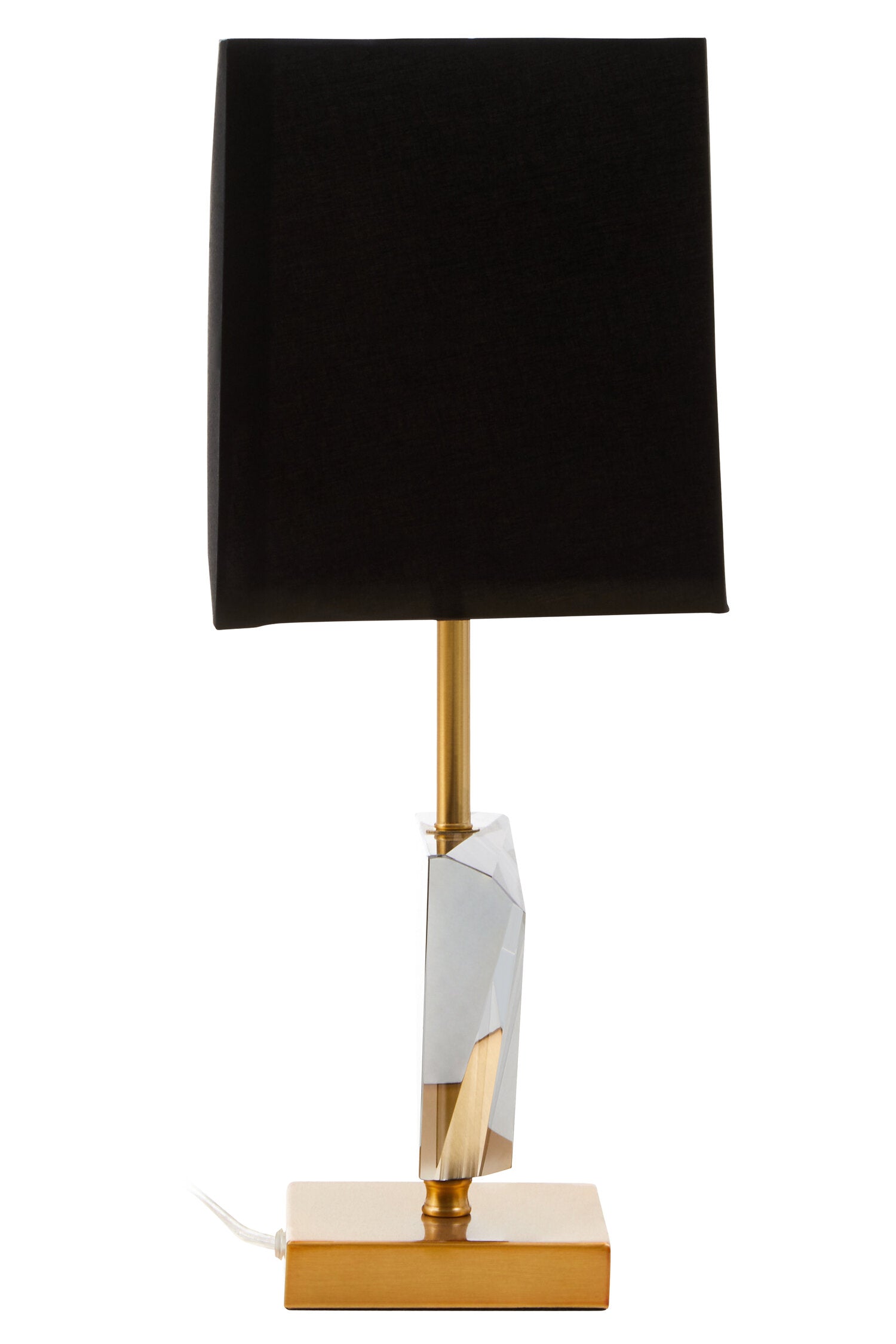 Jessie Industrial Smoked Crystal Table Lamp with Gold Metal | Bali & Blue