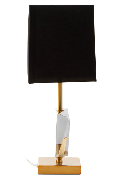 Jessie Industrial Smoked Crystal Table Lamp with Gold Metal | Bali & Blue