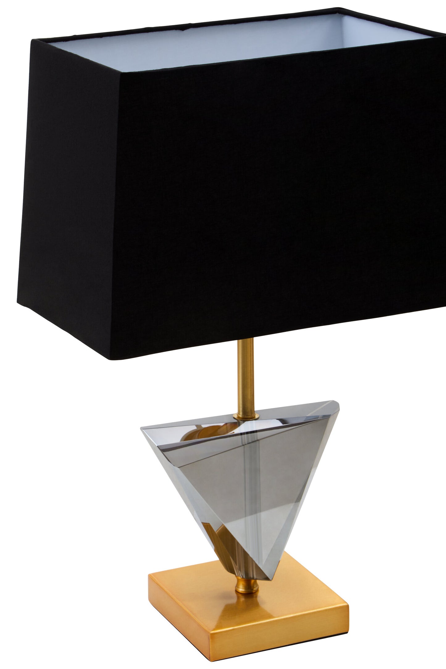 Jessie Industrial Smoked Crystal Table Lamp with Gold Metal