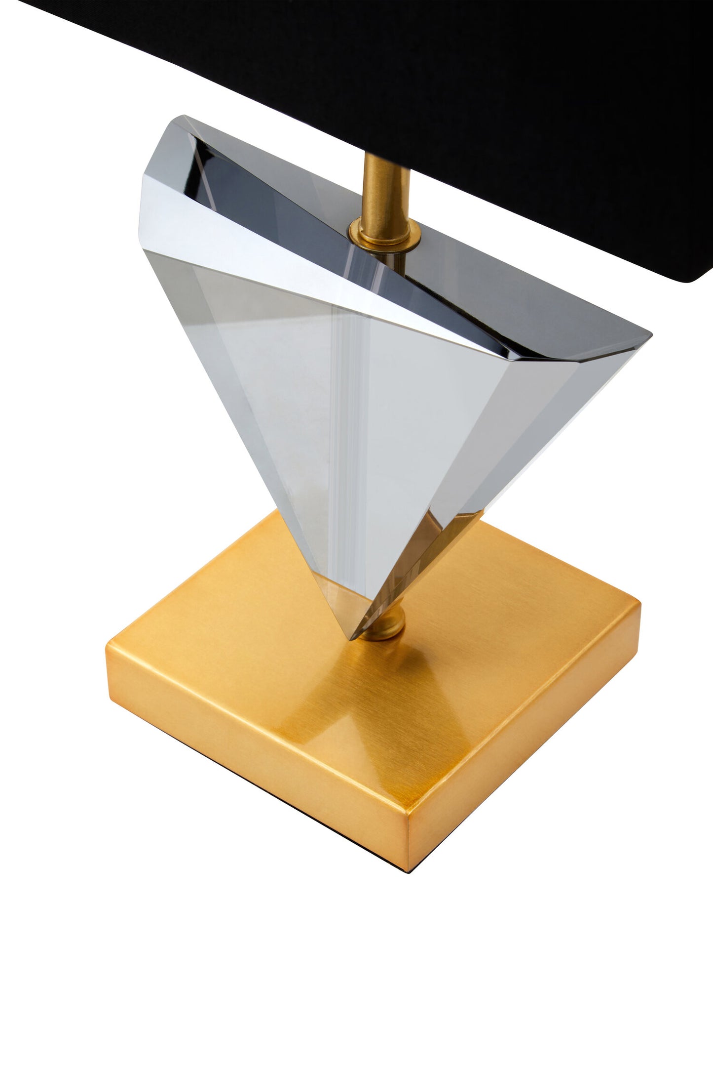 Jessie Industrial Smoked Crystal Table Lamp with Gold Metal