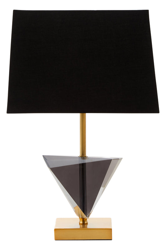 Jessie Industrial Smoked Crystal Table Lamp with Gold Metal