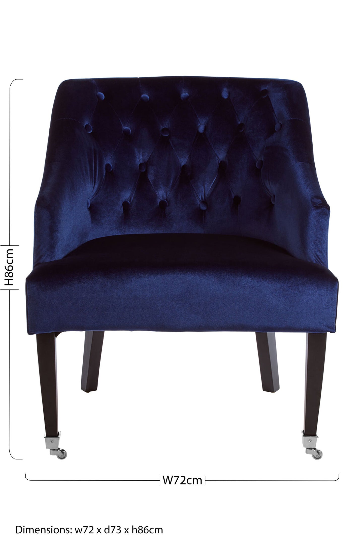 Charles Industrial Blue Velvet Button-Back Lounge Armchair