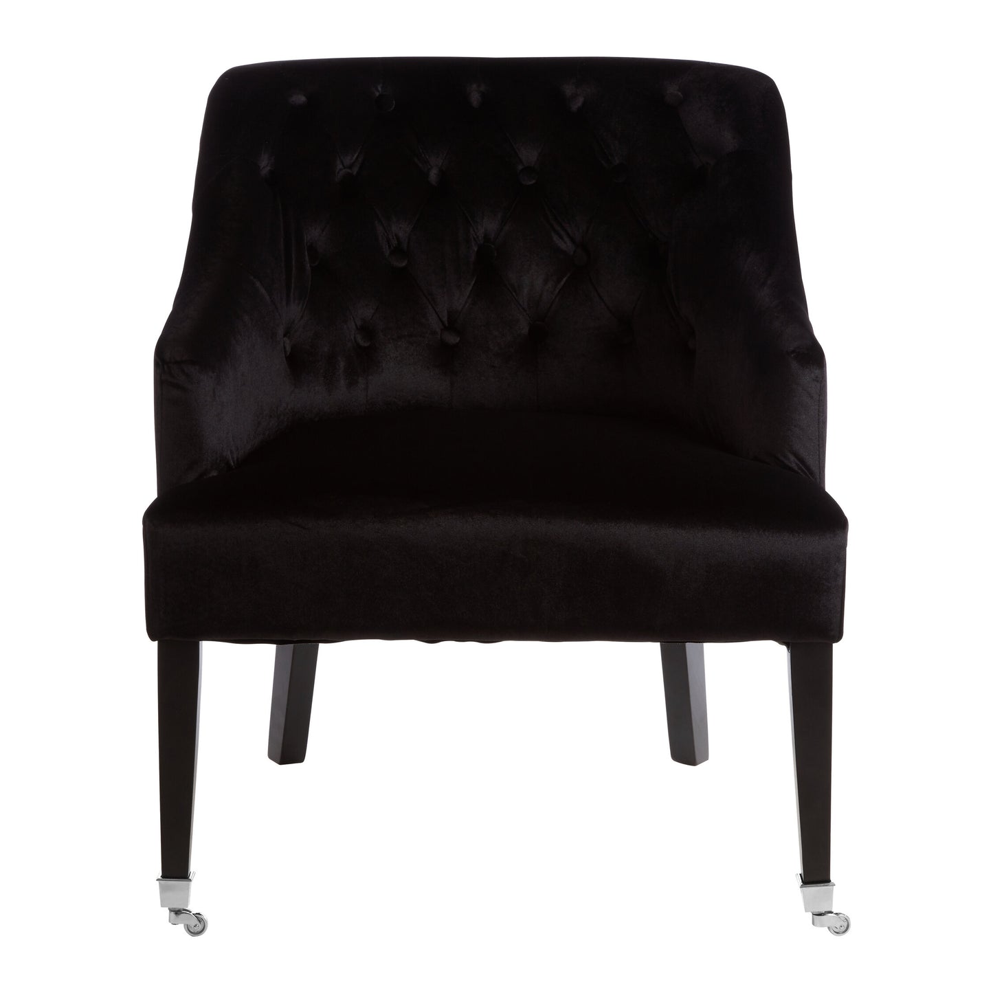 Charles Industrial Black Velvet Button-Back Armchair