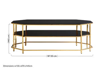 Milano Black Tempered Glass Coffee Table