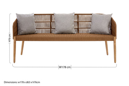 Marcus 3 Seater Woven Rope Sofa