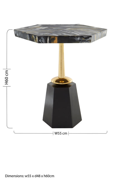 Raya Hexagonal Horn Top Side Table