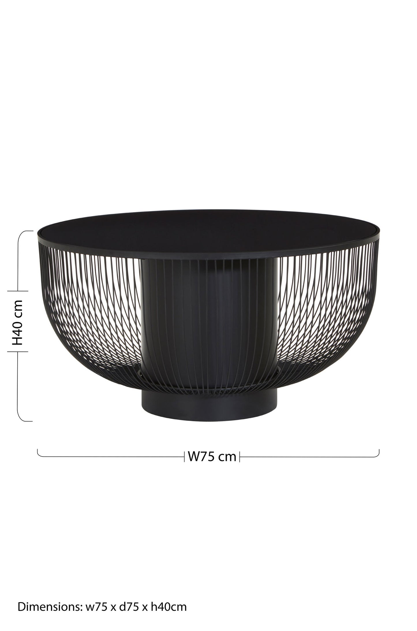 Aramis Black Glass Industrial Coffee Table