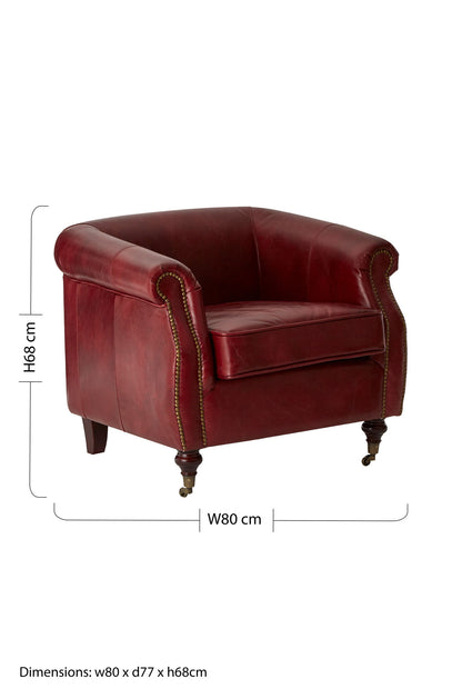 Speakeasy Deep Red Leather Armchair