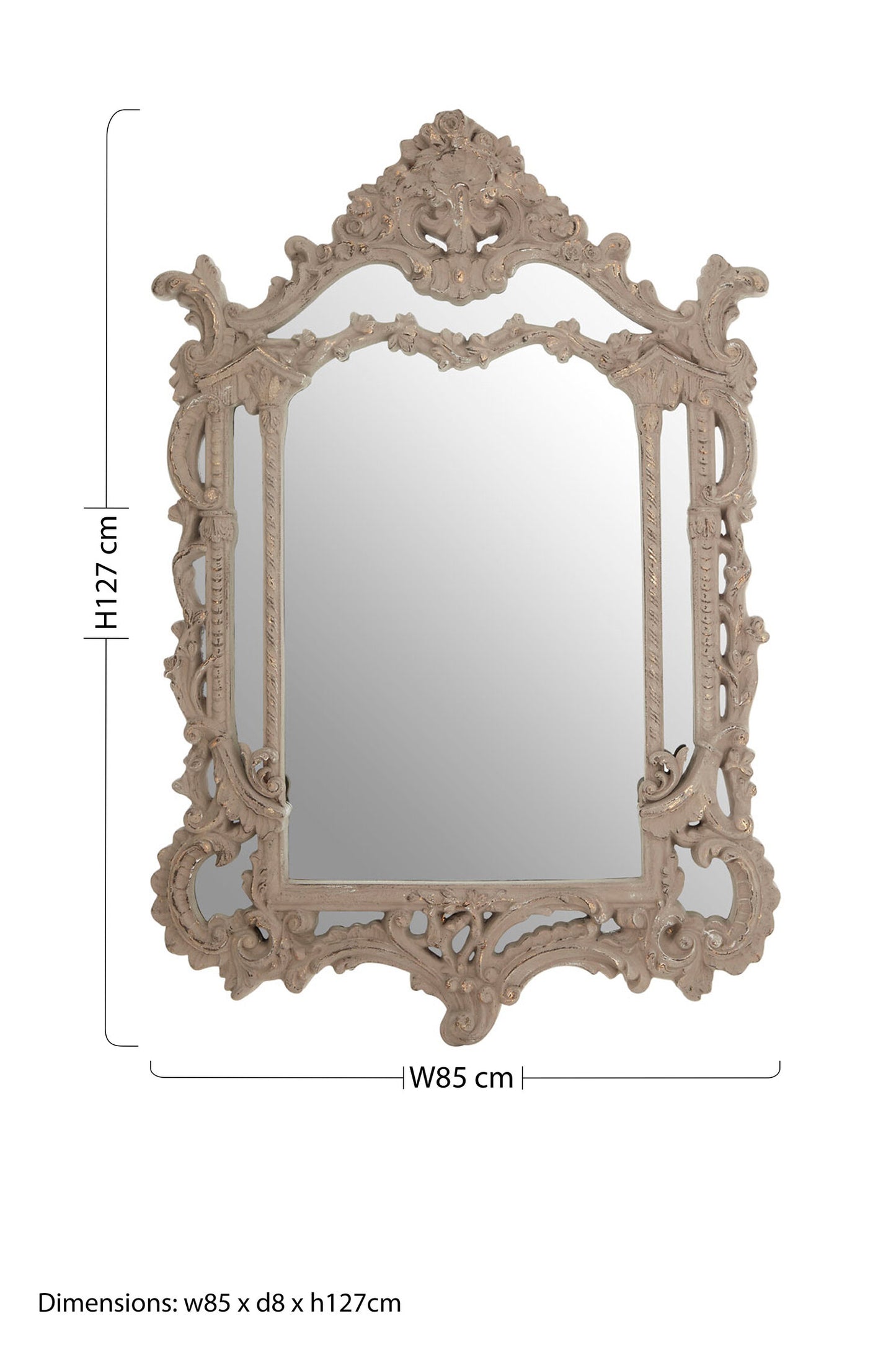 Vienna Antique Grey Ornate Wall Mirror