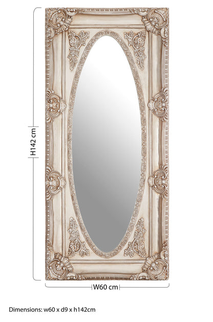 Bella Champagne Oval Border Wall Mirror