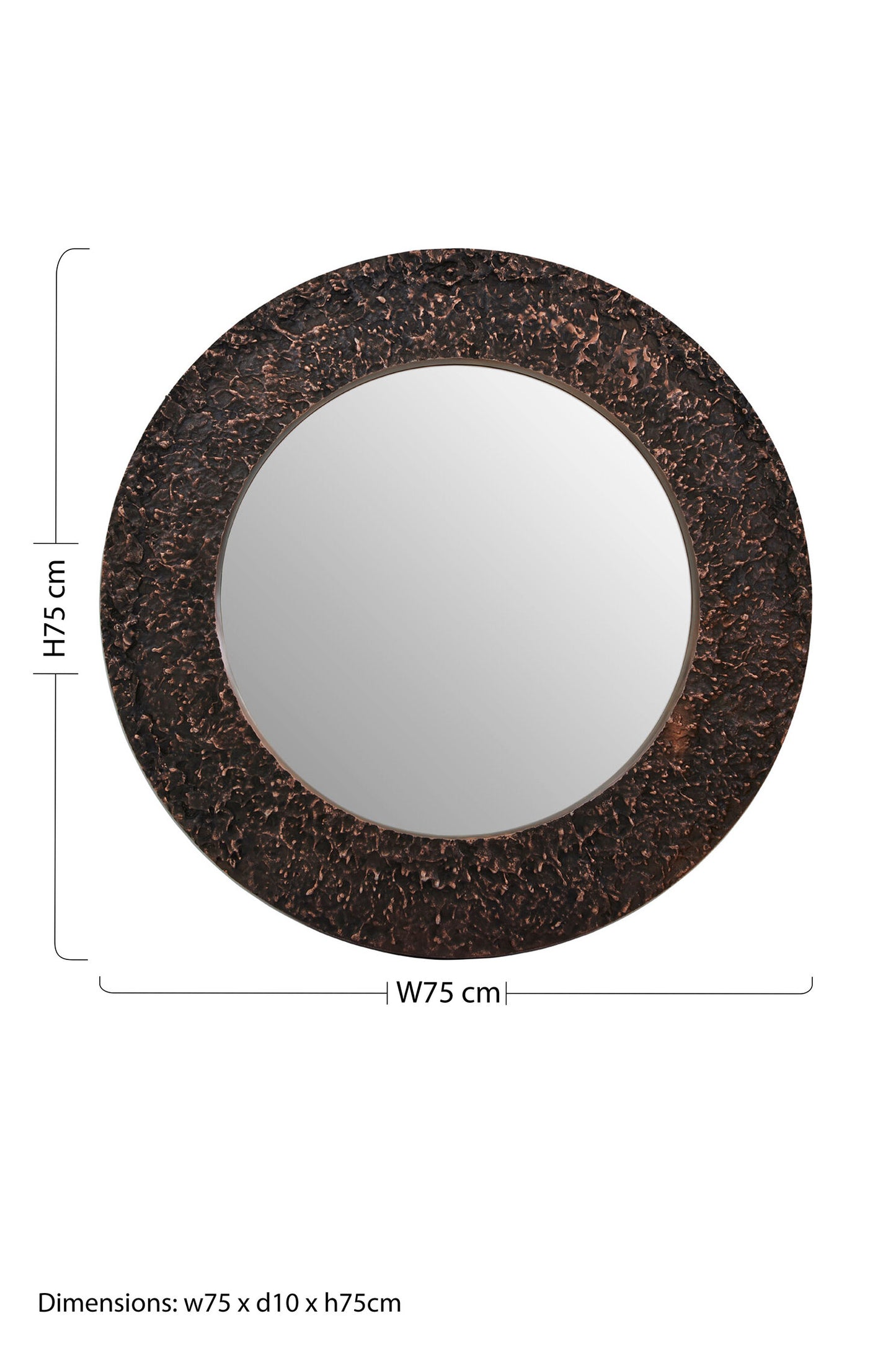 Francis Copper Finish Round Wall Mirror