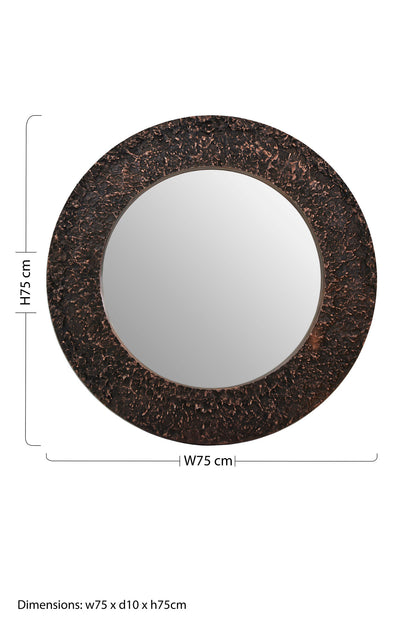Francis Copper Finish Round Wall Mirror