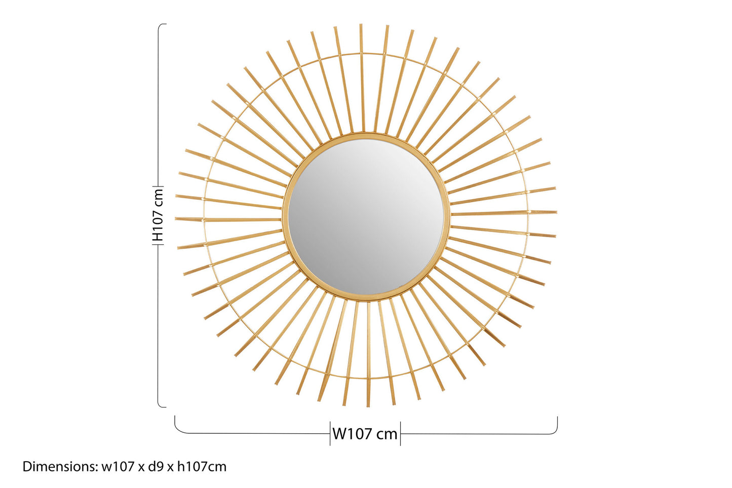 Chrono Luxe Round Gold Wall Mirror