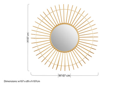 Chrono Luxe Round Gold Wall Mirror