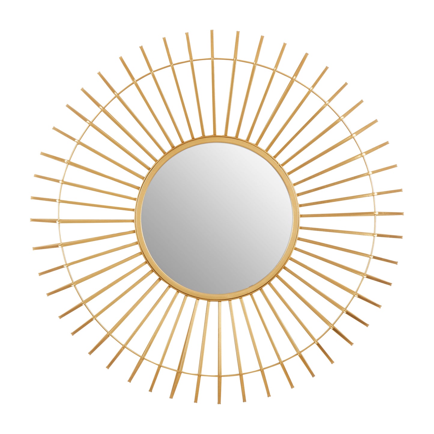 Chrono Luxe Round Gold Wall Mirror