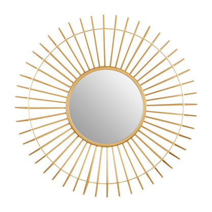 Chrono Luxe Round Gold Wall Mirror