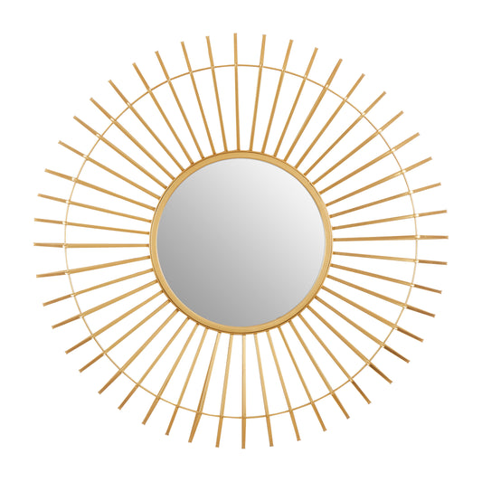 Chrono Luxe Round Gold Wall Mirror