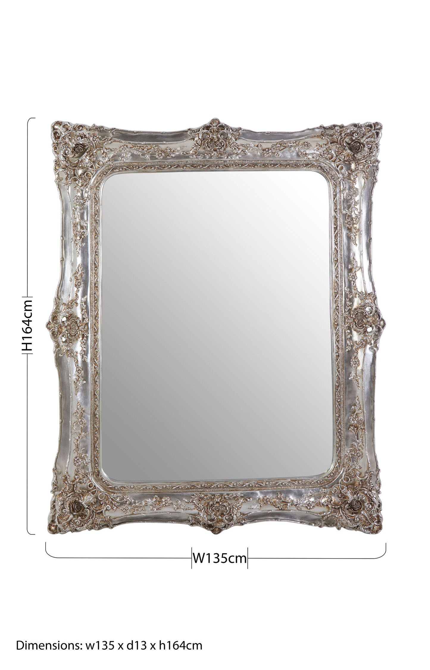 Bella Champagne Baroque Style Wall Mirror