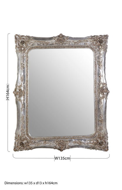 Bella Champagne Baroque Style Wall Mirror