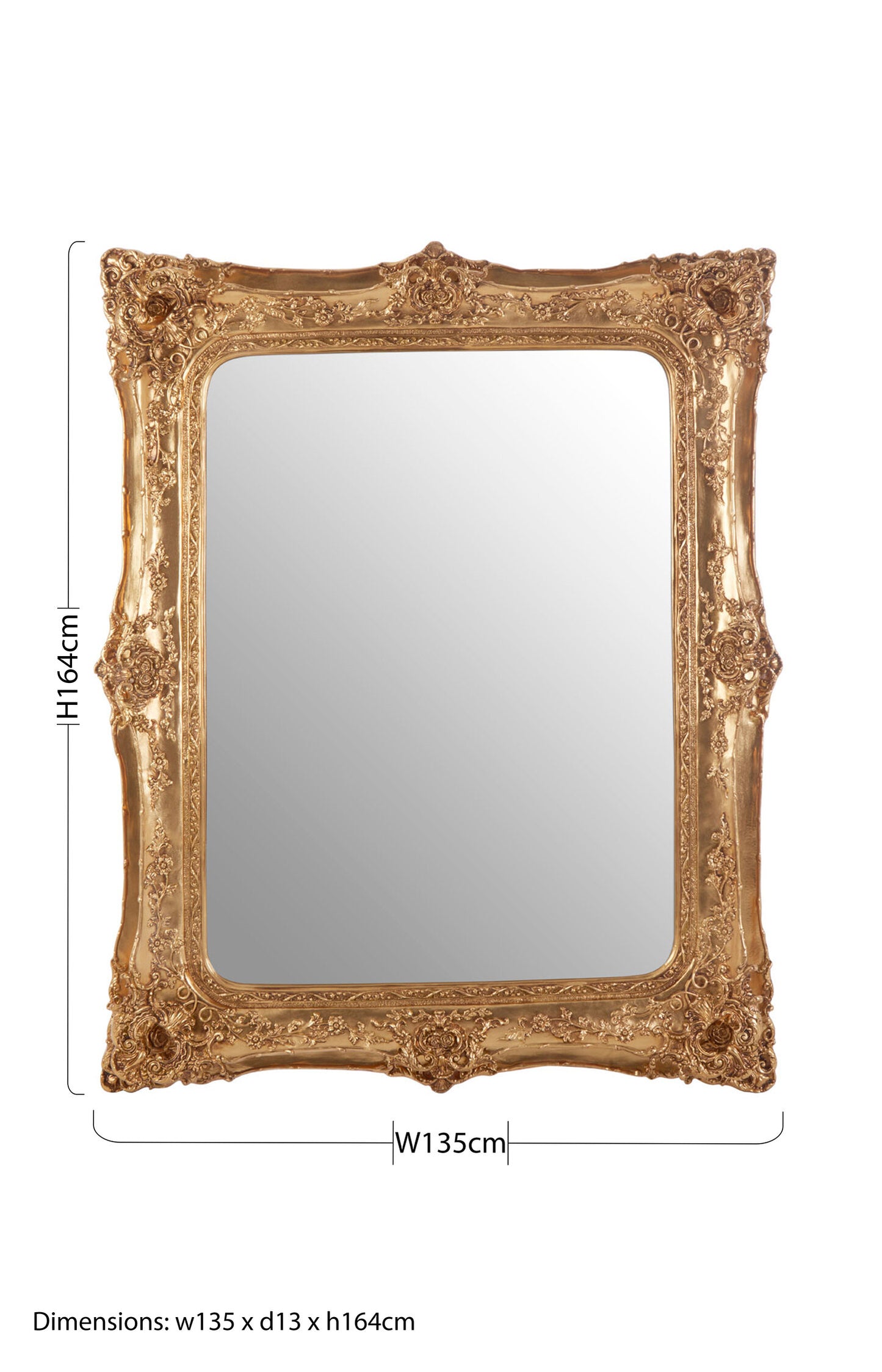 Bella Gold Baroque Style Wall Mirror