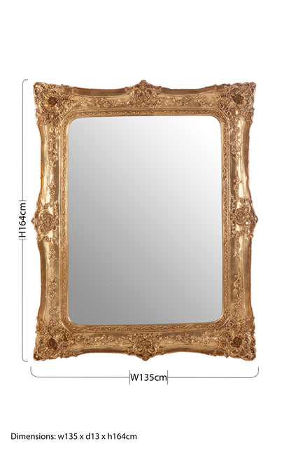 Bella Gold Baroque Style Wall Mirror