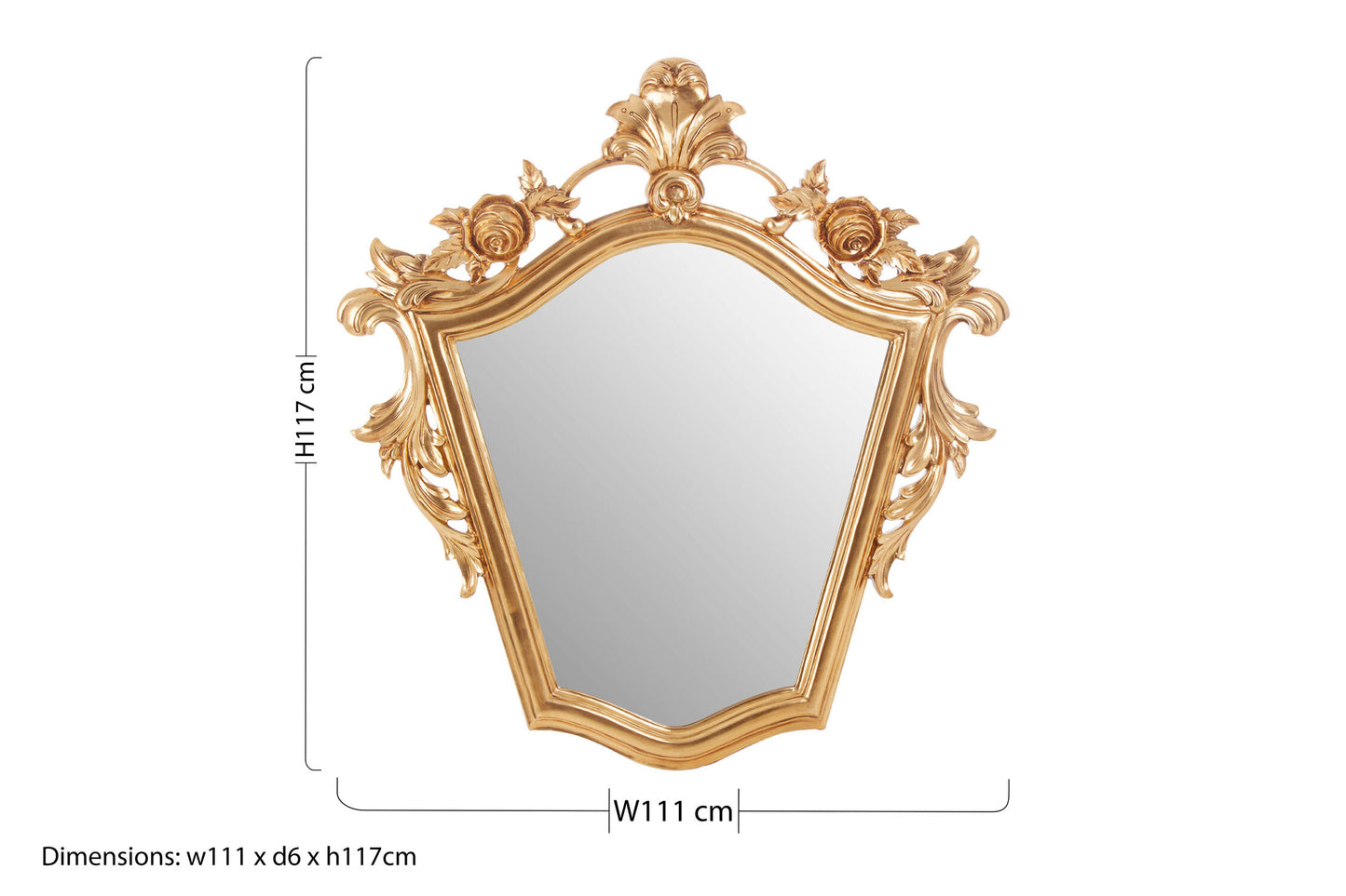 Bella Gold Finish Tapered Wall Mirror