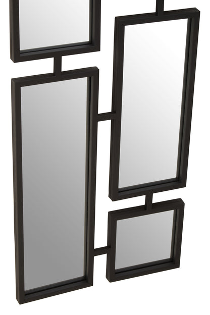Chrono Industrial Black Multi Frame Wall Mirror