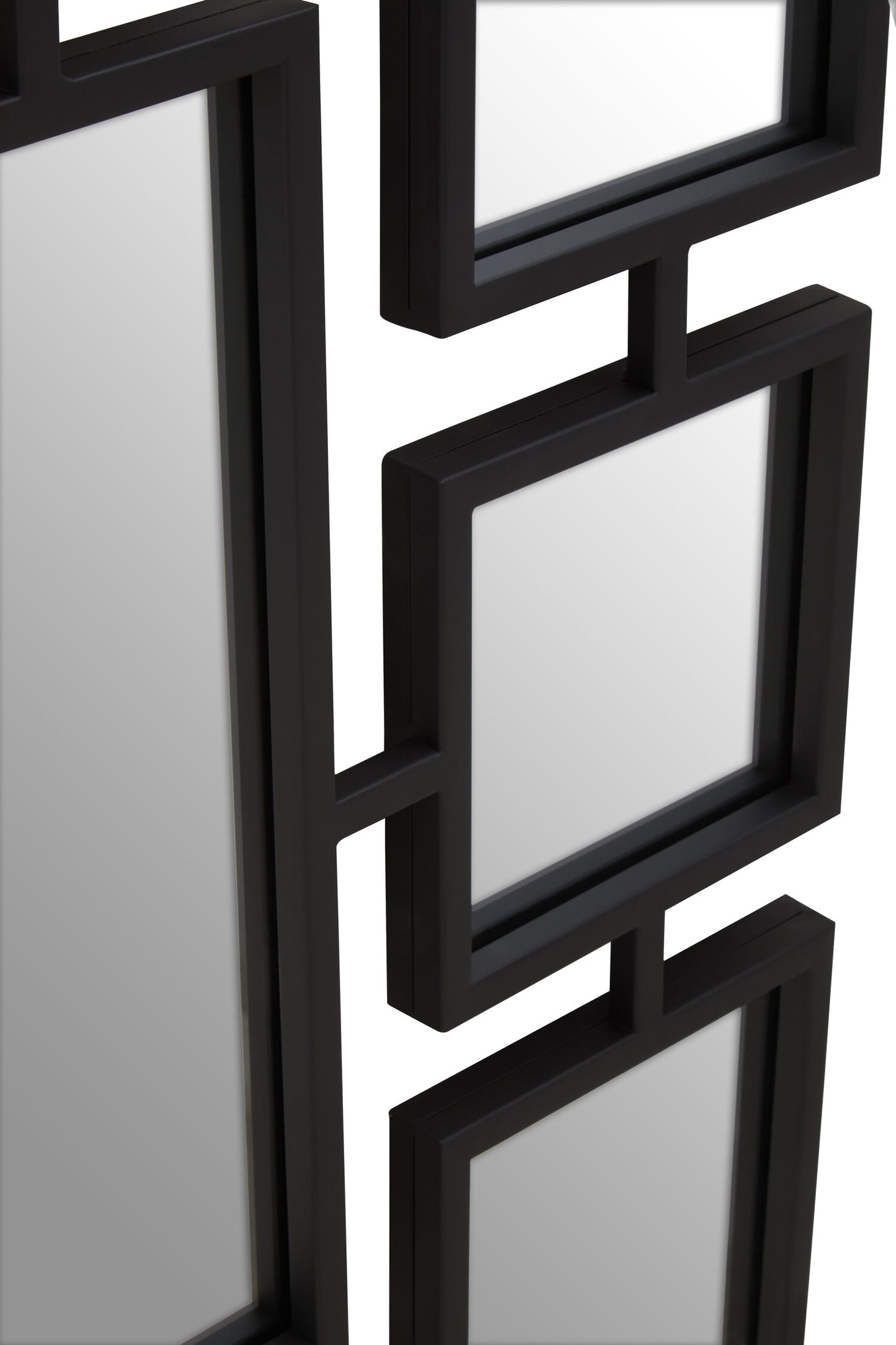 Chrono Industrial Black Multi Frame Wall Mirror