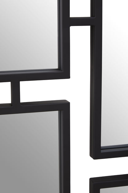 Chrono Industrial Black Multi Frame Wall Mirror