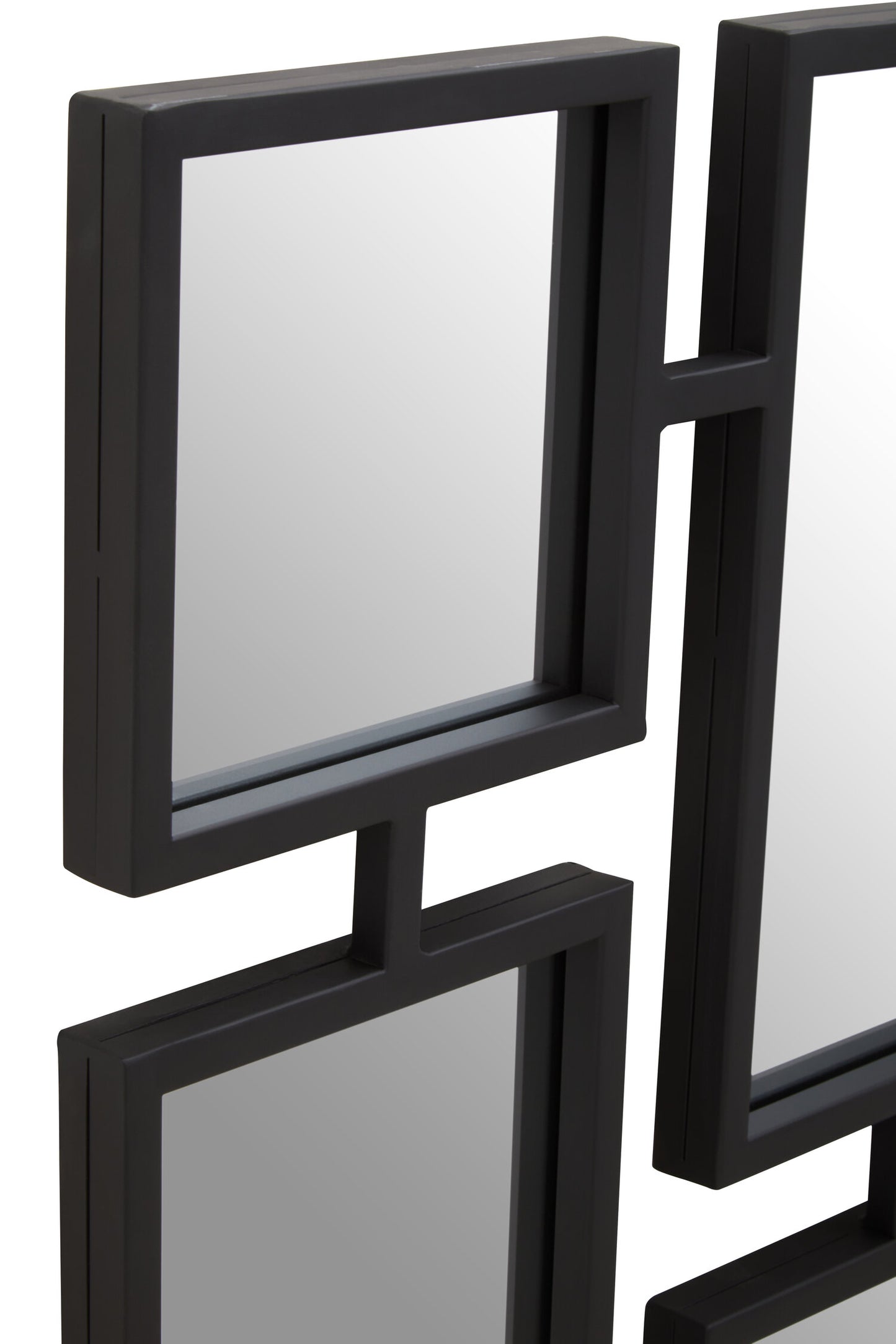 Chrono Industrial Black Multi Frame Wall Mirror
