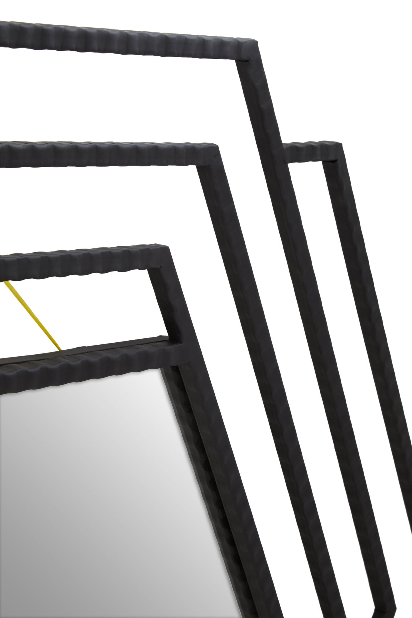 Chrono Industrial Black Finish Hexagonal Wall Mirror