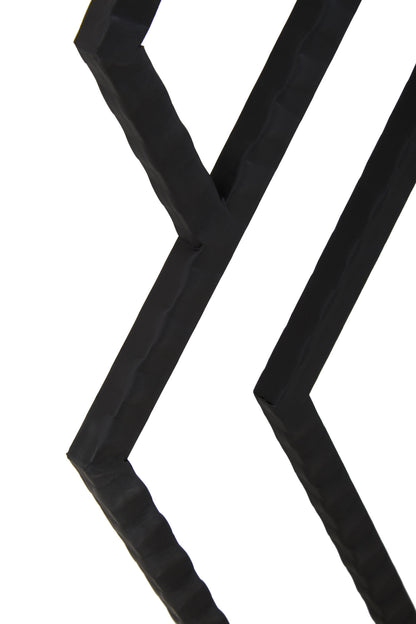 Chrono Industrial Black Finish Hexagonal Wall Mirror