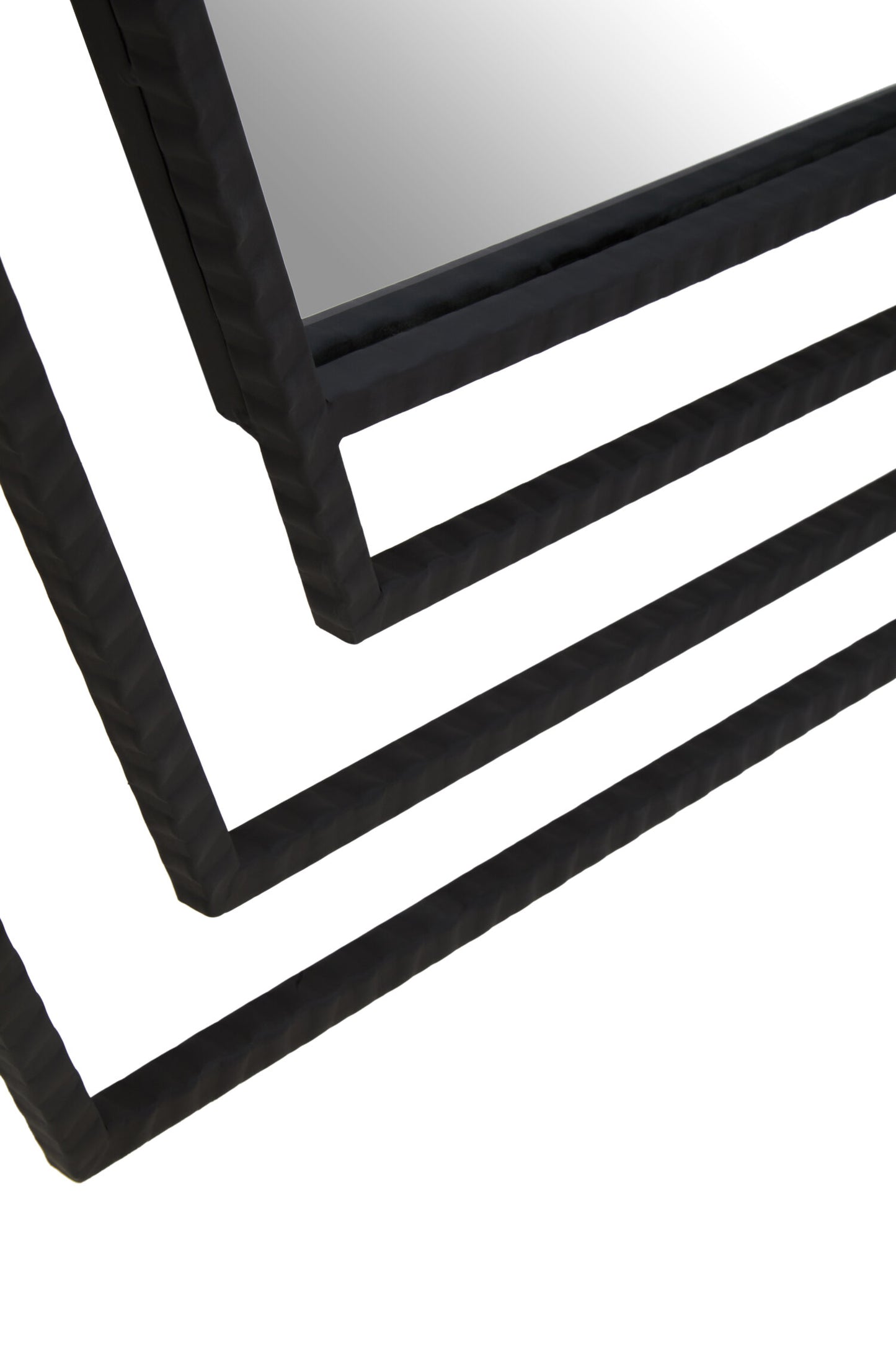 Chrono Industrial Black Finish Hexagonal Wall Mirror